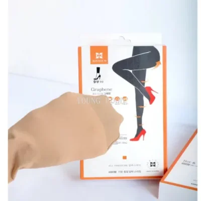 Wholesale free shipping Korean imported women's 200D slimming leg socks, graphene heating jumpsuit leggings, 9-inch silk socks