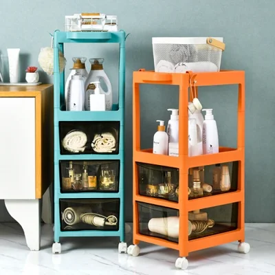 خزانة تخزين من نوع درج الحمام، حوض غسيل بلاستيكي للحمام، رف تخزين مشقوق، خزانة تخزين غرفة المعيشة متعددة الطبقات قائمة على الأرض