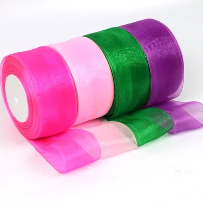Factory direct supply: 4cm wide transparent decorative ribbons, snow gauze ribbons, hair accessory ribbons, gift packaging ribbons. Multiple colors to choose from