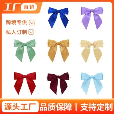 Factory direct sales of handcrafted bows, polyester colored satin ribbons, bow accessories, diy handcrafted decorative items